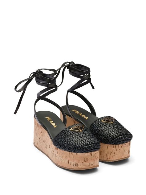 prada raffia sandals|prada wedge sandals sale.